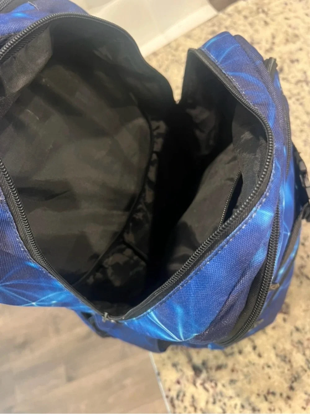 Blue Geometric Print Boy’s Backpack and Lunch Bag Set